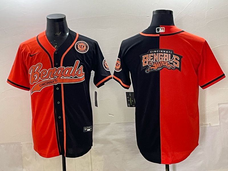 Men Cincinnati Bengals Blank black orange Joint Name 2025 Nike Limited NFL Jersey style 5